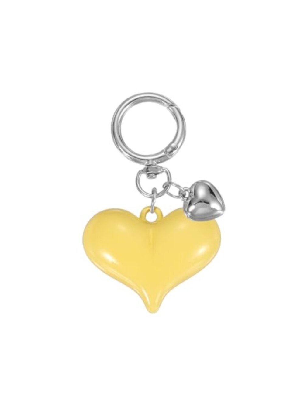Metal Resin Heart Keychain Purse Charm Bag Accessory for Handbag Backpack Wallet